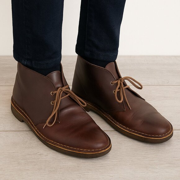 Clarks Originals Brown Leather Desert Boots – Men’s US 8 - Picture 5 of 5